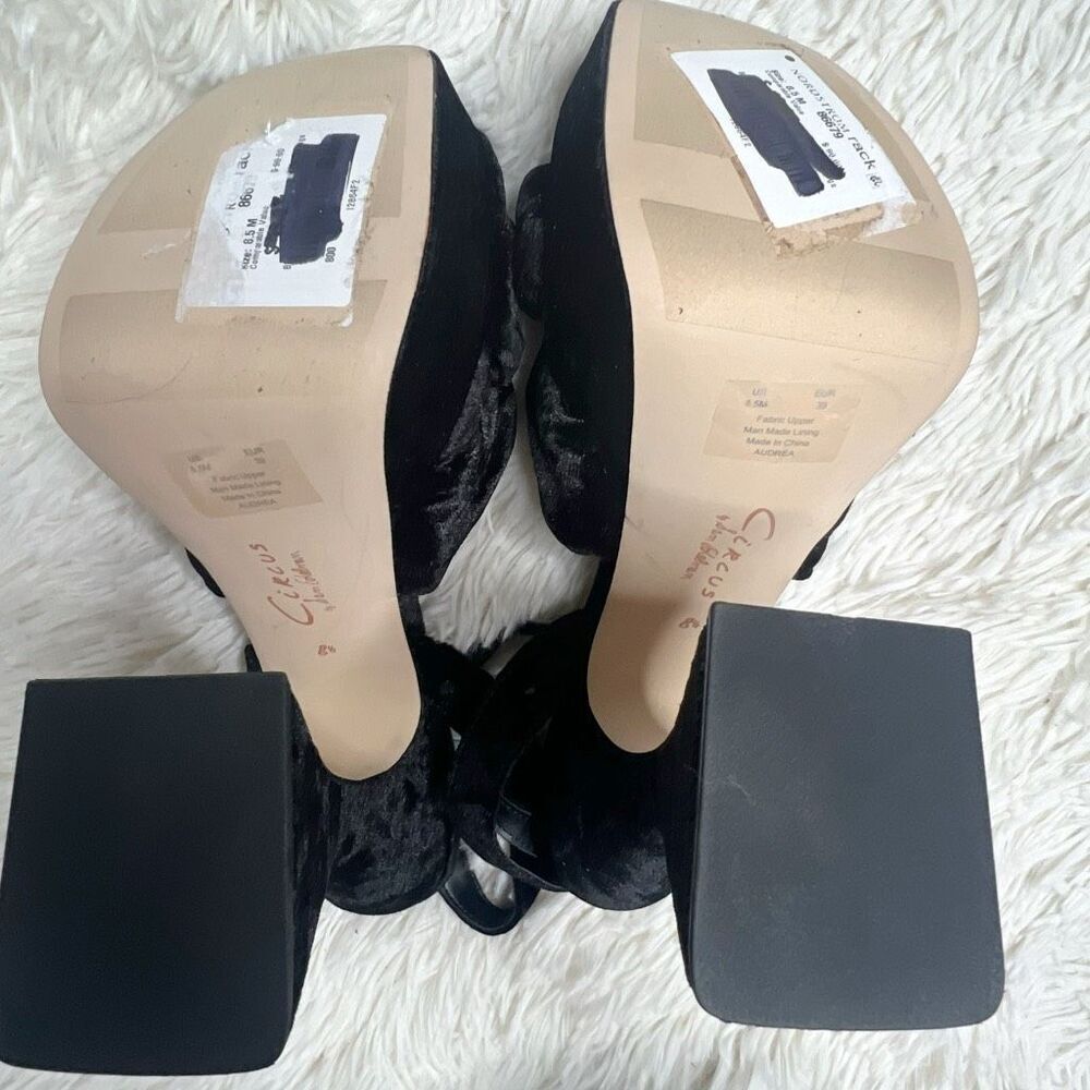 Circus by Sam Edelman Audrea Black Velvet Platform Sandal Size 8.5 New - Picture 6 of 7